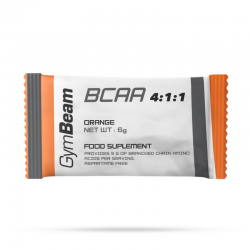Пробник амінокислоти GymBeam BCAA 4:1:1 у формі порошку 6г, апельсин, код: 8588007570754