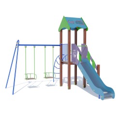 Дитячий ігровий комплекс Miros "Кузя" 4350x4100x3260 мм, код: DIO701.2