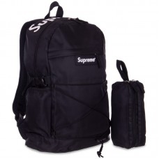 Рюкзак міський Supreme з пеналом, чорний, код: 8206_BK