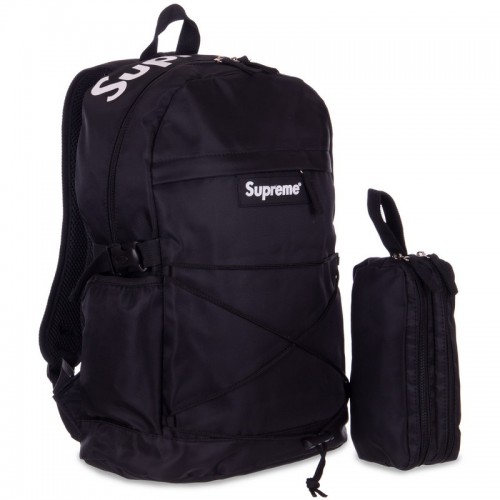 Рюкзак міський Supreme з пеналом, чорний, код: 8206_BK