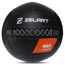 М"яч волбол для кросфіту та фітнесу Zelart Wall Ball 9кг, чорний, код: TA-7822-9-S52