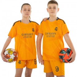 Форма футбольна дитяча PlayGame із символікою Real Madrid Mbappe 9 гостьова 2025, розмір 24, зріст 130-140, помаранчевий, код: CO-4638_24