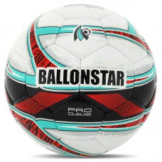 М"яч футбольний Ballonstar №5 PU, білий-червоний, код: FB-4403_R