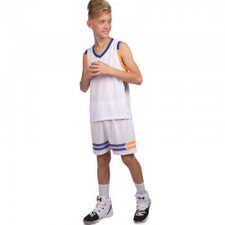 Форма баскетбольна дитяча PlayGame Lingo XS (ріст 150) білий-синій, код: LD-8019T_XSWBL