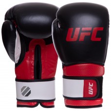 Рукавички боксерські шкіряні на липучці UFC Pro Training 12oz, код: UHK-69989-S52