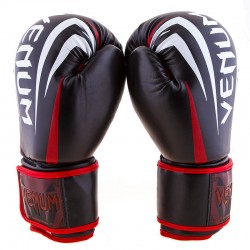 Боксерські рукавички Venum 8-12oz, чорний, код: VM2145-8BL-WS