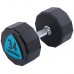 Гантелі цільні професійні з поліуретановим покриттям LiveUp 2х34кг, чорний-синій, код: LP8003-34-S52