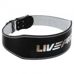 Пояс атлетичний шкіряний LiveUp L, спинка-15см, чорний, код: LP8067_L