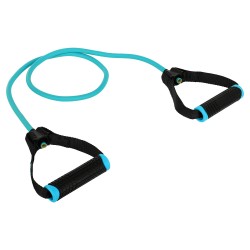 Еспандер трубчастий для фітнесу з ручками LiveUp Medium 120см, навантаження 9кг, 20LB, синій, код: LP8405-M