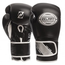 Рукавички боксерські Zelart PU 12 унцій, чорний-срібний, код: BO-1361_12_BKGR-S52