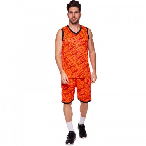 Форма баскетбольна чоловіча PlayGame Lingo Camo 3XL (ріст 175-180), помаранчевий-чорний, код: LD-8003_3XLORBK