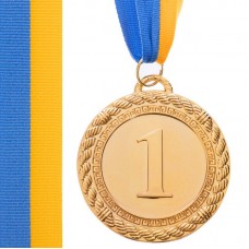 Медаль спортивна зі стрічкою PlayGame Greek золота, код: C-6860_G