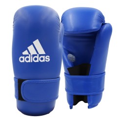 Рукавички напівконтакт Adidas Open Hand Semi-Contact Gloves з ліцензією Wako, розмір L, синій, код: 15559-952