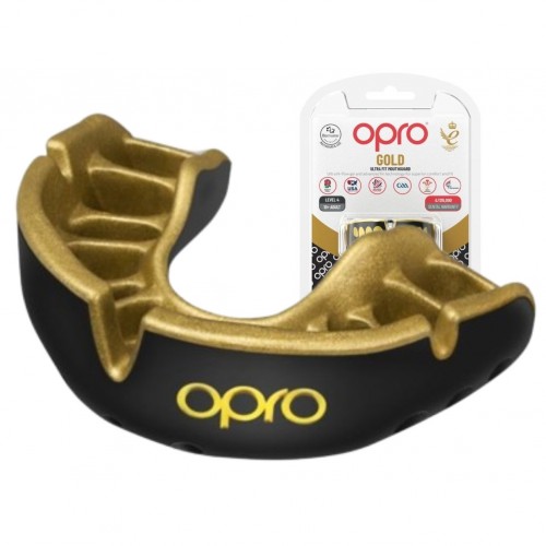 Капа Opro Gold доросла (вік 11+) Black/Gold (art.102504001), код: Gold_Bl/Gold