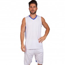 Форма баскетбольна чоловіча PlayGame Lingo L (рост 160-165) білий-синій, код: LD-8018_LWBL