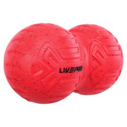 М"яч масажний подвійний для МФР та самомасажу Duoball LivePro Peanut massage ball ø19,4см, червоний, код: LP8509