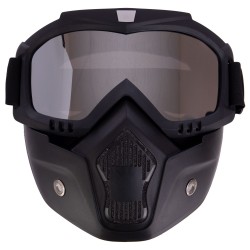 Захисна маска-трансформерTactical чорна зі срібними лінзами, код: MT-009-BKS-S52