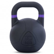 Гиря змагальна цільна чавунна пофарбована LiveUp 10кг, чорний, код: LP8044-10-S52