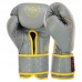 Боксерські рукавиці шкіряні Zelart 12 унцій, сірий-жовтий, код: BO-3843_12GR