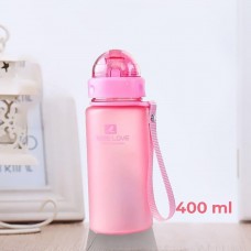 Пляшка для води Casno More Love з соломинкою 400 мл, рожева, код: MX-5028_Pink
