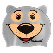 Шапка для плавання дитяча Aqua SpeedZoo Bear сірий ведмідь, код: 5908217657619
