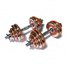 Збірні хромовані гантелі SNS HADD30 orange 2х15 кг з помаранчевими вставками, код: 12861-SNS Збірні хромовані гантелі SNS HADD30 orange 2х15 кг з помаранчевими вставками, код: 12861-SNS