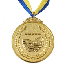 Медаль нагородна PlayGame Плавання d = 65 мм, золото, код: 357-1-WS