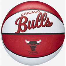 М"яч баскетбольний Wilson NBA Team Retro BSKT Mini Chi Bulls №3, білий-червоний, код: 194979034477