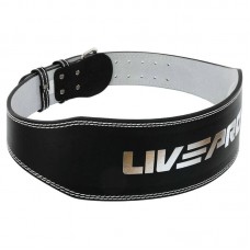 Пояс атлетичний шкіряний LiveUp L, спинка-15см, чорний, код: LP8067_L