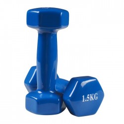 Гантелі для фітнесу вінілові FitGo 2х1,5 кг, синій, код: 80022-V15B-WS Гантелі для фітнесу вінілові FitGo 2х1,5 кг, синій, код: 80022-V15B-WS