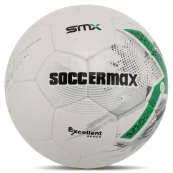 М"яч футбольний Soccermax №5 PU, білий-зелений, код: FB-4195_WG