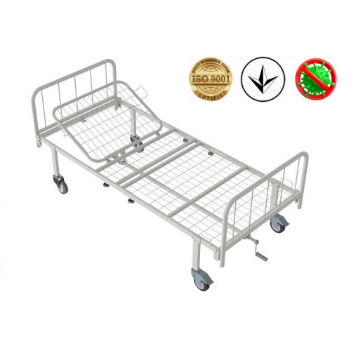 Ліжко медичне функціональне Атон КФ-2-МП-БМ-К125 з металевими бильцями і колесами 125 мм, код: 1582413263-A