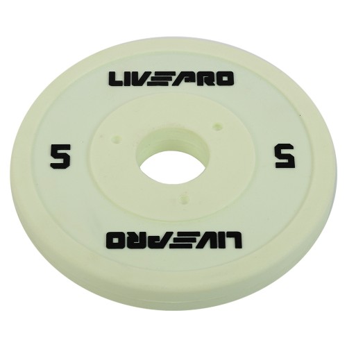 Диски поліуретанові з металевою втулкою LiveUp ø50мм, 5кг, білий, код: LP8028-5 Диски поліуретанові з металевою втулкою LiveUp ø50мм, 5кг, білий, код: LP8028-5
