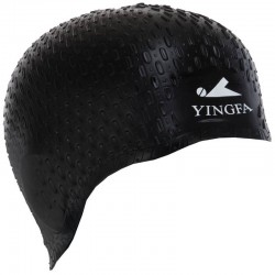 Шапочка для плавання на довгі коси Yingfa, чорний, код: C0061_BK