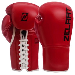 Рукавички боксерські Zelart PU 12 унцій, червоний, код: BO-1348_12R-S52