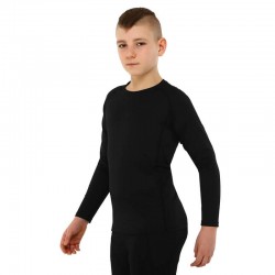 Компресійна футболка підліткова з довгим рукавом Lidong XS, чорний, код: J02_XSBK