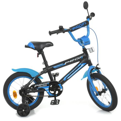 Велосипед дитячий Profi Kids Inspirer d=14, чорний-синій (мат), код: Y14323-MP