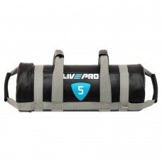 Мішок обтяжувач для функціонального тренінгу Power Bag LiveUp 5кг, чорний-сірий, код: LP8120-5