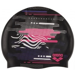 Шапка для плавання дитяча Arena Print JR чорний, код: 3468337514183