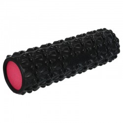 Ролер масажний циліндр (ролик мфр) заповнений піною FitGo Grid Bubble Roller, 450x130 мм, чорний, код: FI-9391_BK