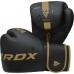 Боксерські рукавиці RDX F6 Kara Matte 12 унцій, чорний-золотий, код: BGR-F6MGL-12OZ