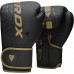 Боксерські рукавиці RDX F6 Kara Matte 12 унцій, чорний-золотий, код: BGR-F6MGL-12OZ