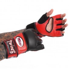 Рукавички для змішаних єдиноборств MMA шкіряні Twins L, червоний, код: GGL-4_XLR Рукавички для змішаних єдиноборств MMA шкіряні Twins L, червоний, код: GGL-4_XLR