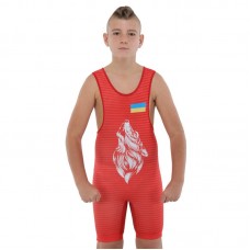 Трико для боротьби дитяче PlayGame Ukraine 6XS, червоний, код: JY-6606_6XSR Трико для боротьби дитяче PlayGame Ukraine 6XS, червоний, код: JY-6606_6XSR