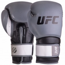 Рукавички боксерські шкіряні UFC PRO Training 12 унцій, сірий-чорний, код: UHK-69993-S52