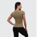 Футболка жіноча спортивна GymBeam Clothing FIT Olive S, оливковий, код: 219422-GB