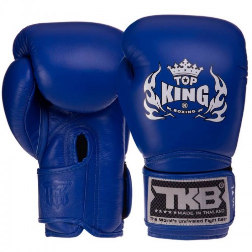 Рукавички боксерські Top King Super шкіряні 10 унцій, синій, код: TKBGSV_10BL-S52