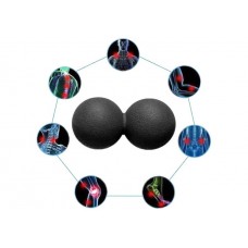 Масажний м"ячик EasyFit TPR подвійний 120х60 мм, чорний, код: EF-2175-B-EF Масажний м"ячик EasyFit TPR подвійний 120х60 мм, чорний, код: EF-2175-B-EF