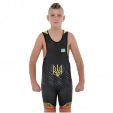 Трико для боротьби дитяче PlayGame Ukraine 7XS, червоний-синій-чорний, код: JY-6607_7XSR Трико для боротьби дитяче PlayGame Ukraine 7XS, червоний-синій-чорний, код: JY-6607_7XSR