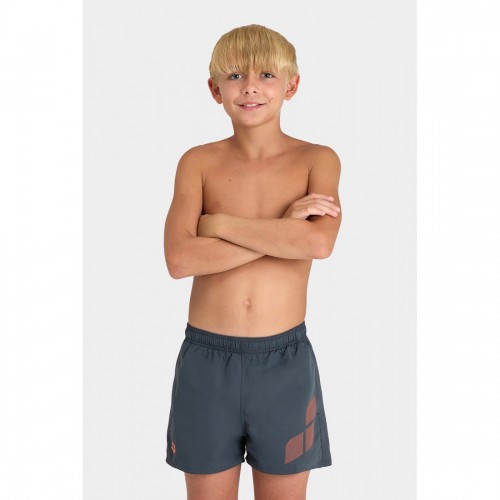 Шорти для плавання дитячі Arena Beach Short Solid R, 12-13 років, зріст 152 см, сірий-помаранчевий, код: 3468336953884